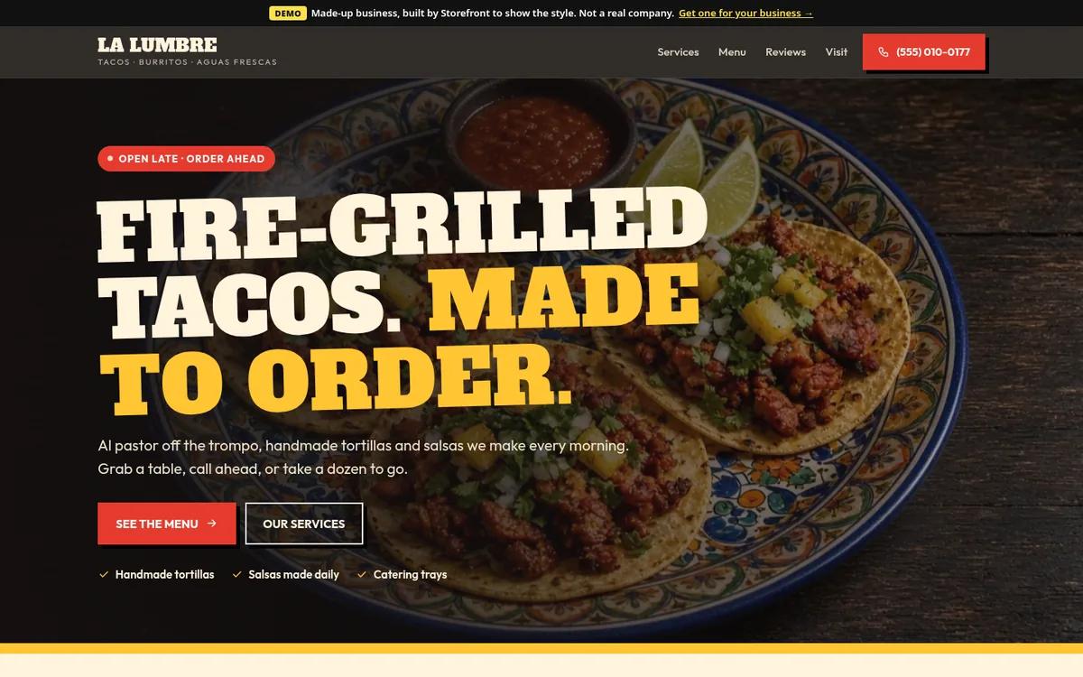 Demo site for a made-up taco spot